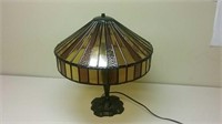 Heavy Table Top Lamp Stained Glass Working