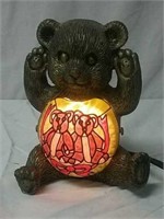 Stained Glass Bear Lamp Working