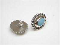 925 Mexico Silver & Turquoise Post Earrings