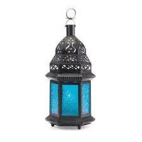 Koehler 37438 10.25 Inch Blue Glass Moroccan Style