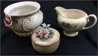 CAPODIMONTE PLANTER & CANDY DISH W TOP