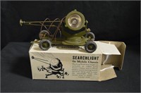 VINTAGE MODEL SEARCHLIGHT ON MOBILE CHASSIS
