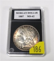 1887 Morgan dollar, MS-62