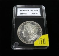 1880-S Morgan dollar, MS-62