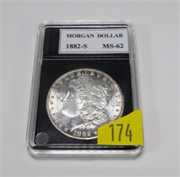 1882-S Morgan dollar, MS-62
