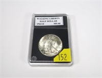 1943-D Walking Liberty half dollar, MS-66