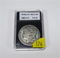 1883-CC Morgan dollar, VG-8
