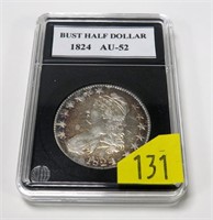 1824 U.S. Capped Bust half dollar, AU-52