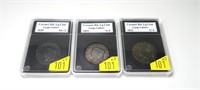 3- U.S. large cents: 1830, 1831, 1832