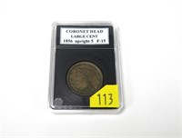 1856 U.S. large cent, upright 5, F-15