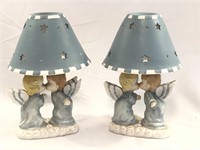 (2) Angel Tea Light Candle Lamps