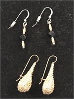 (2) Pair Sterling Silver Earrings .925