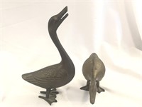 Pair of Brass Geese Figurines