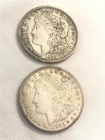 (2) 1921-S Morgan Silver Dollar Coins