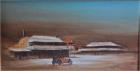 Rex Newell (1939-2016) "Denver city hotel" oil on