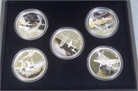 Cased proof set 'Fighter Planes of WWII' coins