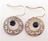 2ct Sapphire and sterling silver earrings