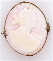 Antique cameo gold brooch