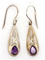 Amethyst and sterling silver earrings.
