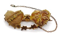 Late Victorian Judiaca gold brooch