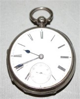 Antique sterling silver open face fob watch