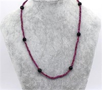 Oynx & Rhodalite garnet necklace.