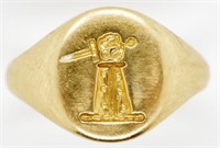 18ct gold signet ring.