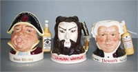 Three various Royal Doulton whisky character jugs