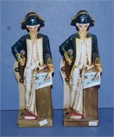 Two ceramic Captain Cook Bicentenary rum bottles