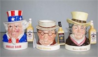 Three various Royal Doulton whisky character jugs
