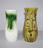 Sadler graduated pair ceramic celery vases