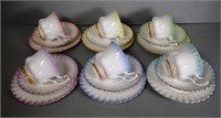 Six Royal Albert "Rainbow" trios