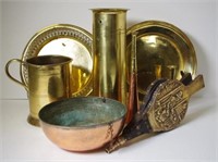Quantity of copper and brass wares