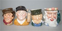 Four various Royal Doulton character jugs