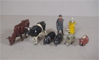 Eight various vintage Britains farm toys