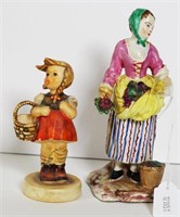 Antique ceramic standing woman figure