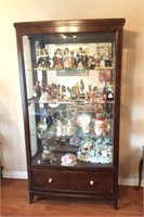 Lighted Curio Cabinet with Drawer
