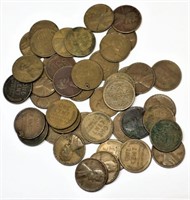 Selection of Wheat Pennies Dated 1940-1950
