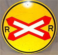 Vintage Metal Railroad Crossing Sign