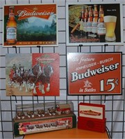 6 Budweiser Items, Radio, Ertl Clydesdale Bank