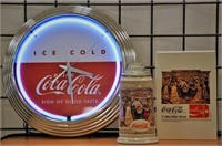 Coca Cola Neon Clock and Stein