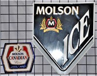 Molson Ice Metal and Plastic Signs