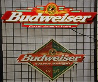 Budweiser American Lager Lighted Sign, Metal Sign