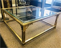 brass + glass coffee table