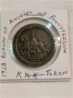 1928 Realm Of Knights Of Pennsylvania Kkk Token