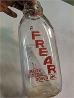 Frear One Quart Milk Bottle Dover Delaware