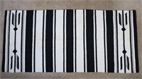 Black/White/Grey Area Rug-Hand Woven in India