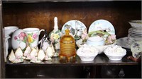 Assortment of Porcelain Plates, Candle Holders
