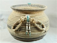 Western Rope Basket with Pussy Willows