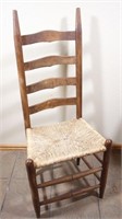Ladderback Side Chair with Weaved Seat